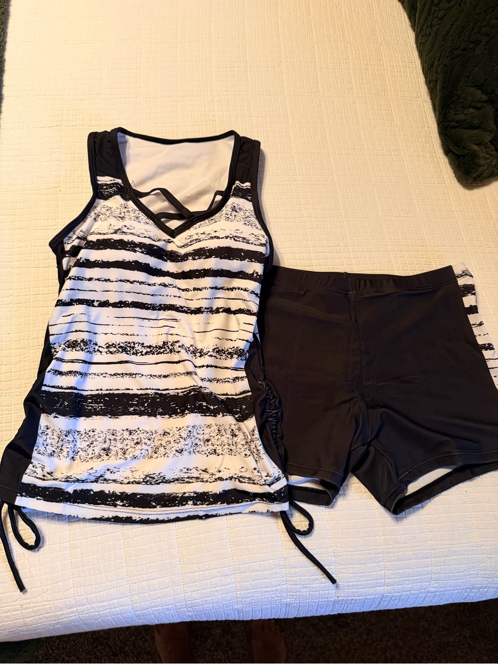 Striped Black & White Women's Swim wear